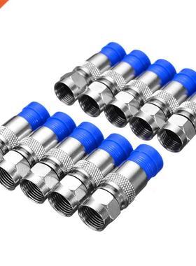 10pcs RG6 Compression Connectors Waterproof Connection F Com