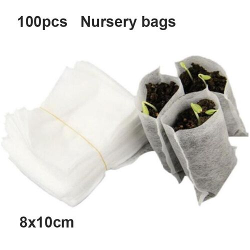 100pcs Garden  grow Nursery pots bags Non-woven Plant Grow B