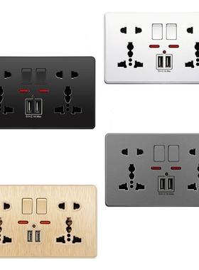 Multifunction UK 1A Wall Socket Push Button 2.1A Double USB
