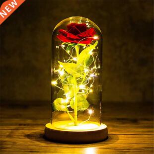 Valentines Day Gift for Girlfriend Eternal Rose LED Light Fo