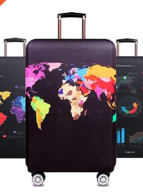 World Map Travel Luggage Sutcase Protectve Cover Trolley B