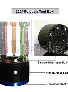 Screwdriver Storage Box Desktop Holder 360 Rotation Toolbox