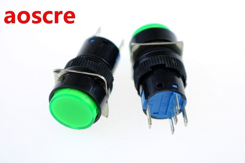 1pcs AC 220V Green Bulb AC 250V 5A DC 30V 3A 2 Poles Signal