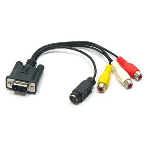 VGA adapter to TV S-Video RCA output video cable for PC