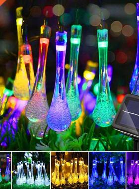 LED Outdoor Solar Lamp String Water Drop Christmas Bulb with