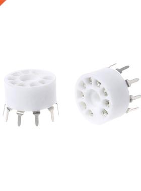 10pcs 9-pin Outlet Electronic Tube Ceramic Sockets Gold Plat