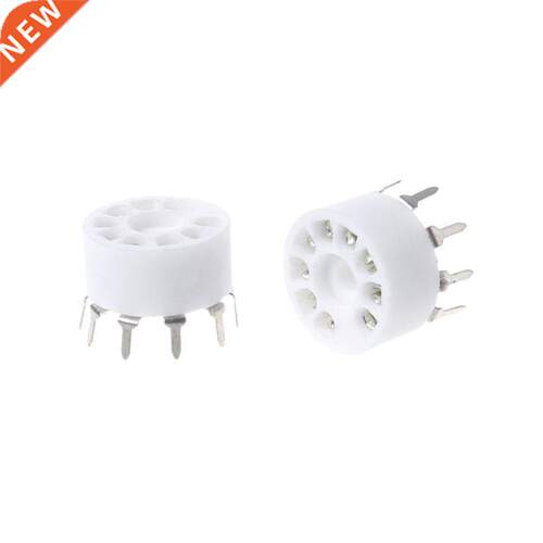10pcs 9-pin Outlet Electronic Tube Ceramic Sockets Gold Plat