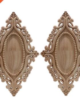 Unpainted European Clear Wood-Carved Applique Onlay Picture