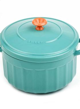 Ramen Noodles Bowl With Lid Stainless Steel Kitchen Fruit In