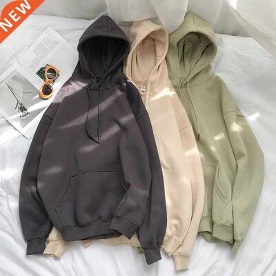 Women Comfy Pure Hoodies Spring Autumn Oversized Hooded Swea