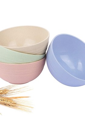 4Pcs/Set Wheat Straw Food Bowls Sets Breakfast Cereal Bowls