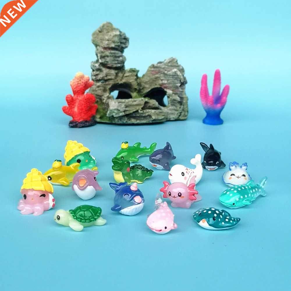 10pc Marine Animal Shark Whale Sea Fish Model Bonsai Figurin