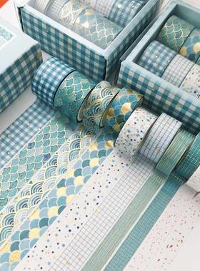 10 pcs/set Black starry sky Leaves gold Washi Tape set  D