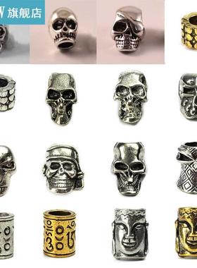 Hot 2 Pcs Metl Prcord Beds Chrms Skull for Prcord Br