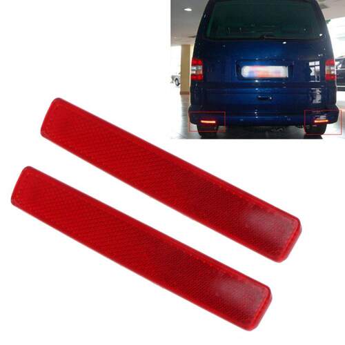 2Pcs Rear Bumper Reflectors Left And Right Red Lamp Car Tail