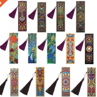 5D DIY Diamond Painting Leather Bookmark Tassel Book Marks S