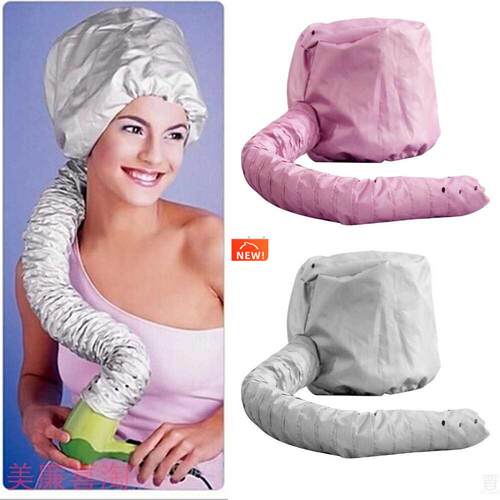 Sliver/Pink Portable Soft Hair Drying Cap Adjustable Womens
