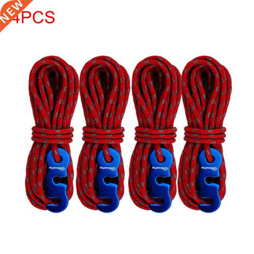 4pcs 3mm Tent Accessories With S-Ring Hooks High-strength Re