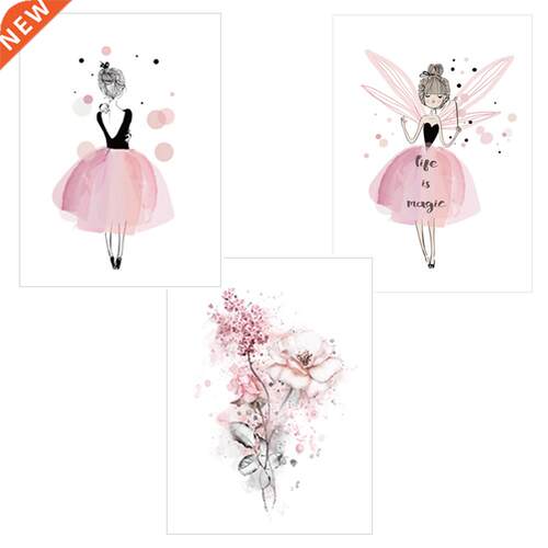 3pcs Kids Room Decor Pictures Baby Girls Bedroom Picture Nur