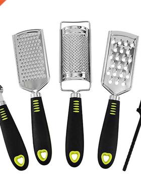 4 Pcs Kitchen Cheese Grter&mp;Lemon Zester,with TPR Hndle