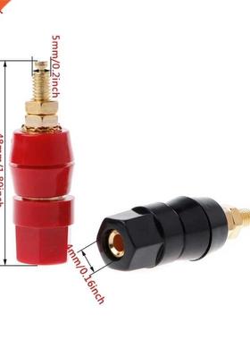 1 Pair 4mm Banana Plug Red Black Connector Amplifier Termina