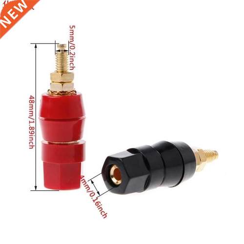 1 Pair 4mm Banana Plug Red Black Connector Amplifier Termina