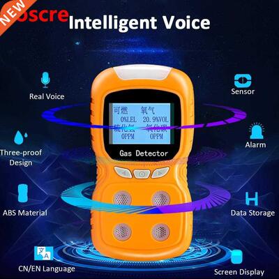 4 in 1 Gas Detector CO Monitor Digital Handheld Toxic Gas Ca