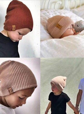 Baby Hat Kids Newborn Knitted Cap Crochet Solid Children Bea