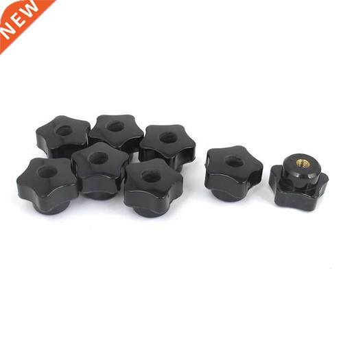 M6x32mm Screw On Type Grip Star Clamping Knob Black 8pcs