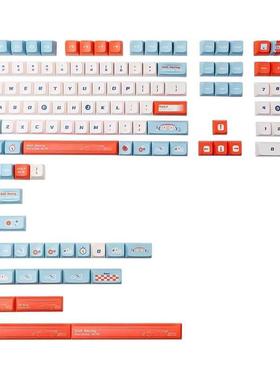 140 Keys/set KDA Profile Gulf Racing Keycap PBT Dye Sublimat
