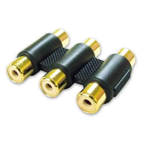 Trple 3 RCA Phono to RCA Phono Female Connector/Coupler [El