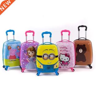 kids suitcase children luggage travel shell bag draw-bar box