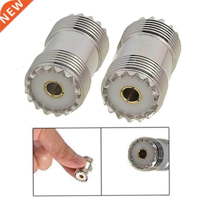 2 Pcs Slver Metal S0-239 UHF Double Female Coax Adapter Con