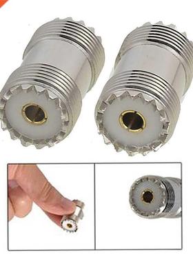 2 Pcs Slver Metal S0-239 UHF Double Female Coax Adapter Con