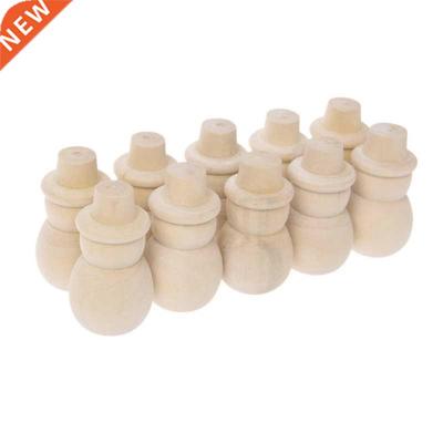 10Pcs Unfinished  Peg Doll Snowman Cake Toppers Decoratio