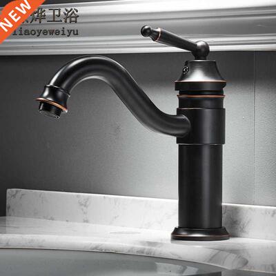 Copper Black Anti Splash Tap Washbasin Faucet Cold Heat Toi