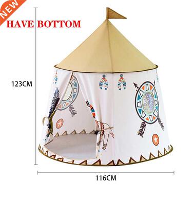 12*116cm Portable?Children	s Tent House Wigwam Foldable K