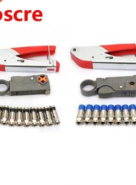 12PCS F Head Coaxial Cable Crimper Wire Stripping Pliers Str