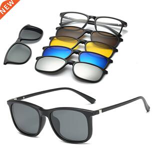 6 In 1 Custom Men Women Polarized Optical Magnetic Sunglasse