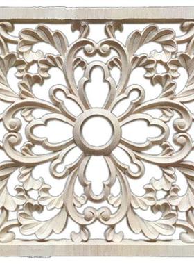 1X Rubber Wood Carved Floral Decal Craft Onlay Applique Furn