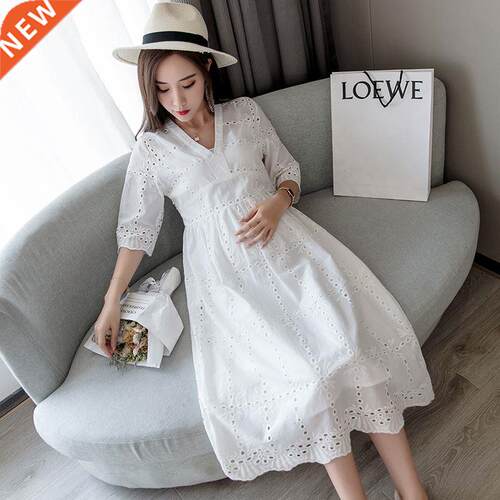1695# V Ne High Waist Slim Maternity Party Dress Sweet Lov