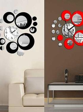 3D Acrylic Clock Mirror Effect Mural Wall icker DIY Wall C
