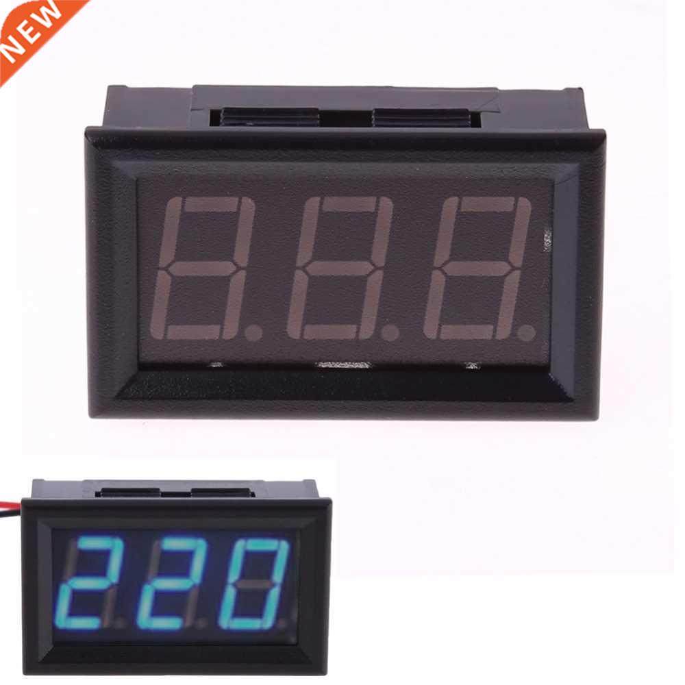Mini Blue LED AC 30-500V Voltmeter Tester Gauge Display w/ 2