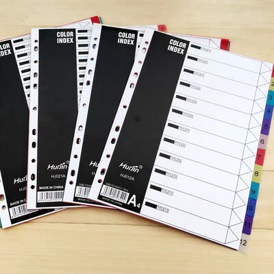 Large A4 11holes  Index Divider Loose-Leaf Colored PP Binder
