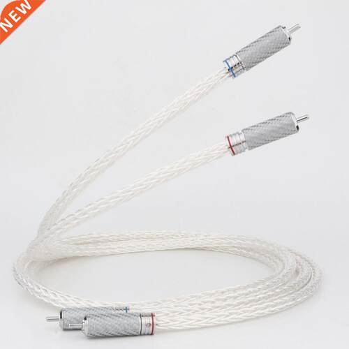 Preffair Pair Hi-End 8AG Silver Plated OCC 16 Strands Audio