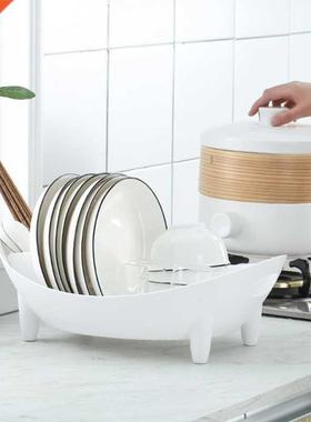 Dish Drying Rack Oval Drainer with Utensil Holder Cutlery Bo