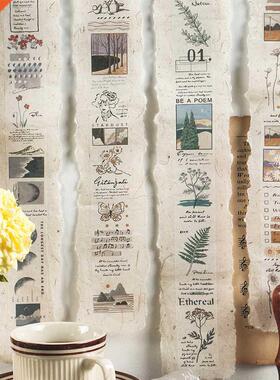 Mohamm Vintage Flower Plant Masking Washi Tape for Scrapbook