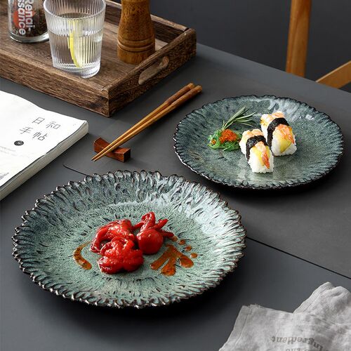 Retro dish plate household ceramic steak Western food