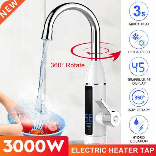 3000W Instant Electric Faucet Hot Water Heater LED Temperat