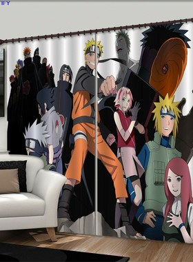 2021 Anime 3D Hokage Window Curtains Japan Anime Blockout
